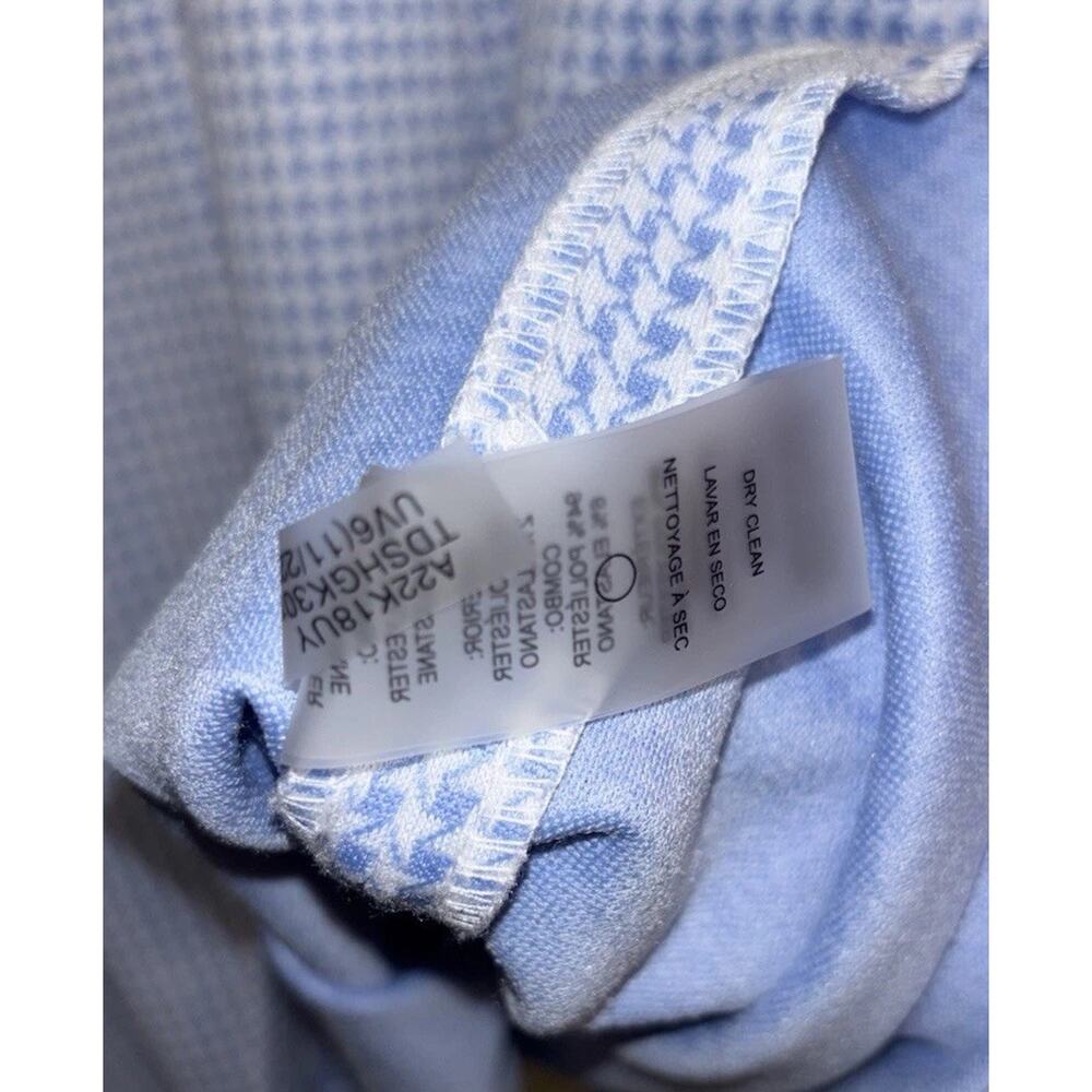 Tommy Hilfiger Sleeveless Sheath Dress Womens Blue White Houndstooth Pockets Sz8 - Picture 6 of 7